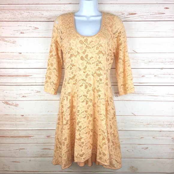 Free People Creamsicle Lace Overlay Mini Dress - Picture 2 of 9